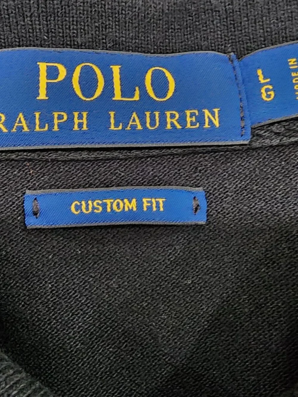 Polo Ralph Lauren Big Pony Custom Fit Black Polo Shirt Men's L Preppy Casual